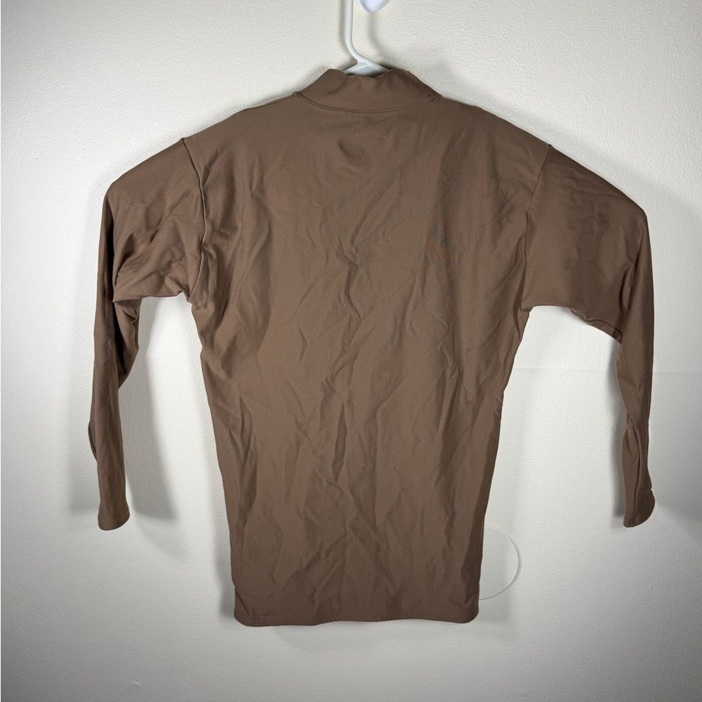 Under Armour Tactical Compression Shirt Mock Neck Mens Base Layer Brown Size XL - Picture 5 of 6